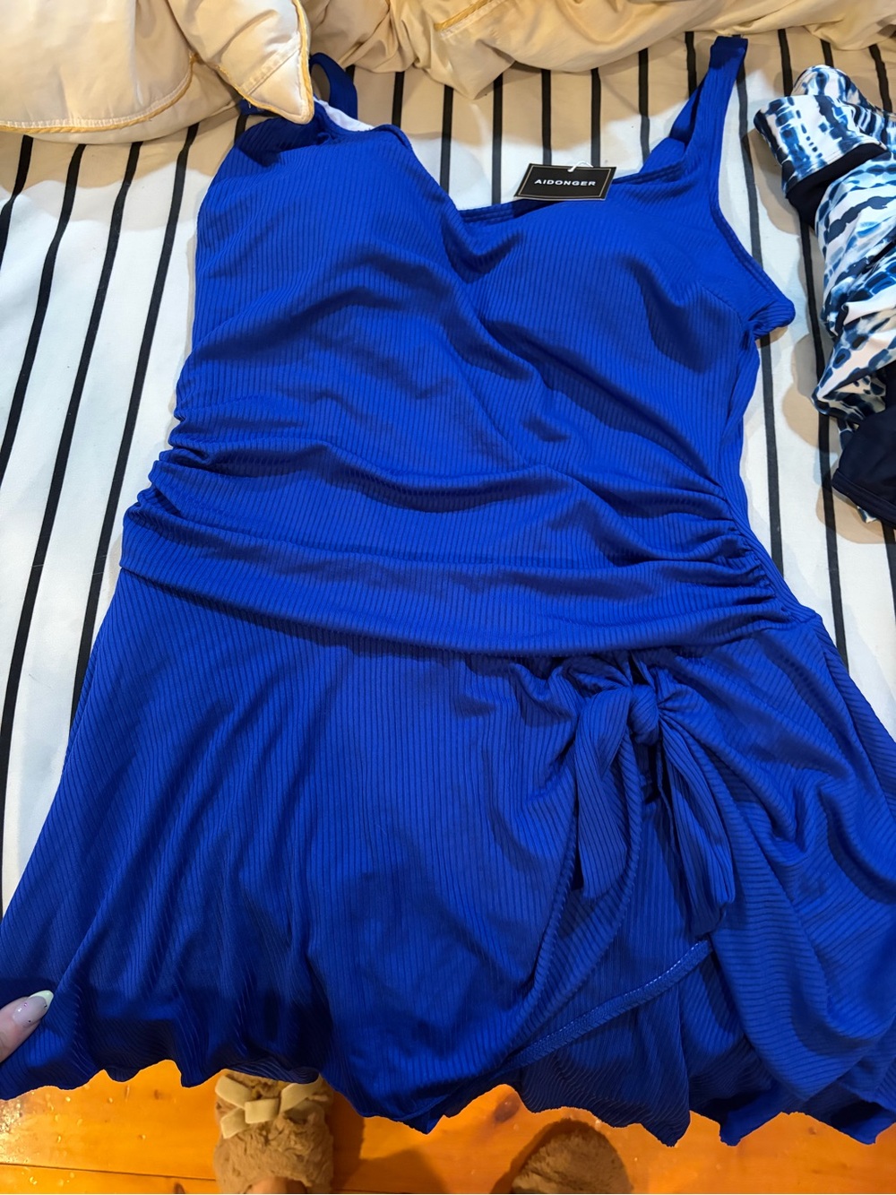 Royal blue tank swim dress size XL